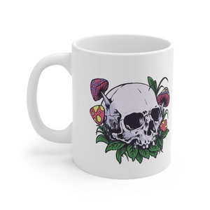 Skull head Ceramic 11 oz. mug, coffee mug, housewarming, gothic mug