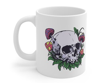 Skull head Ceramic 11 oz. mug, coffee mug, housewarming, gothic mug