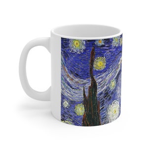 Van Gogh Starry Night 11 oz. Ceramic Mug, coffee mug, tea mug, van gogh art, stary night
