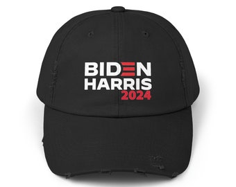 Biden Harris 2024 Unisex Distressed Cap, Free Shipping - Biden '24 baseball cap, distressed hat