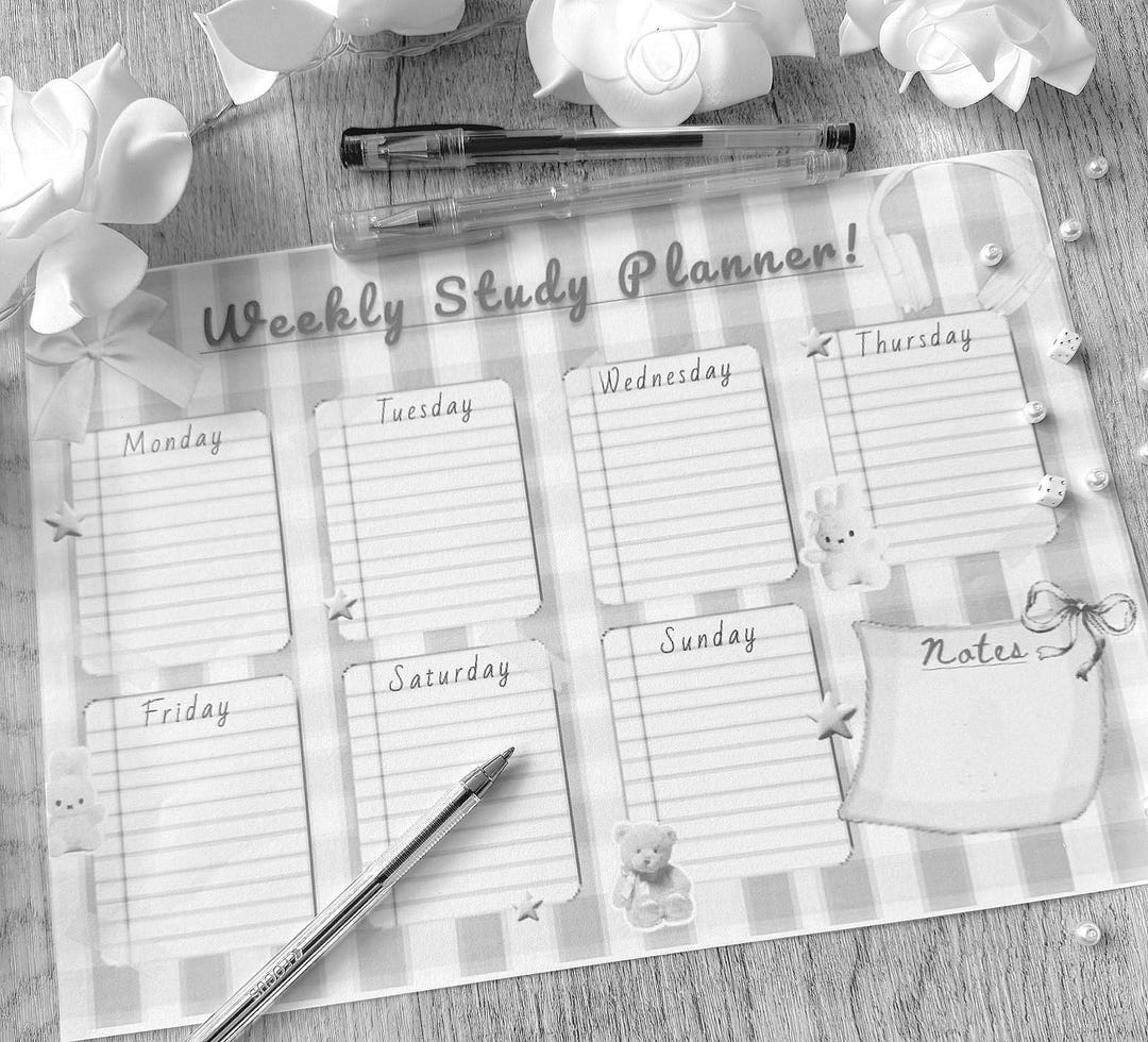 Weekly Study Planner Printable | Aesthetic White Planner | GCSE ...