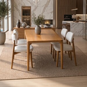 Solid Walnut Dining Table, Handcrafted Modern Hardwood Kitchen Table