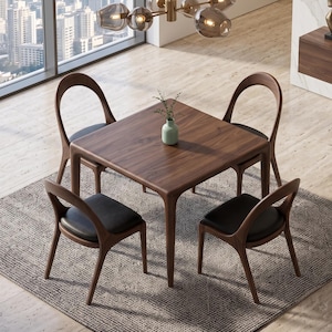 Solid Wood Square Table, Handmade Walnut Table, Walnut Dining Tables, Natural Furniture, Modern Luxury Design
