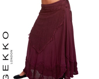 FLAMENCO SKIRT, wrap Skirt, GYPSIE skirt, wraparound skirt, long skirt, goa skirt, psytrance skirt, Jnsklb