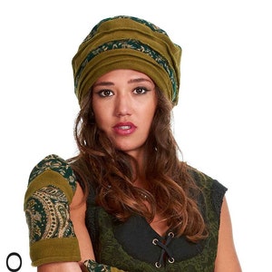 Boho, hippie, hippy, corduroy and fleece round hat