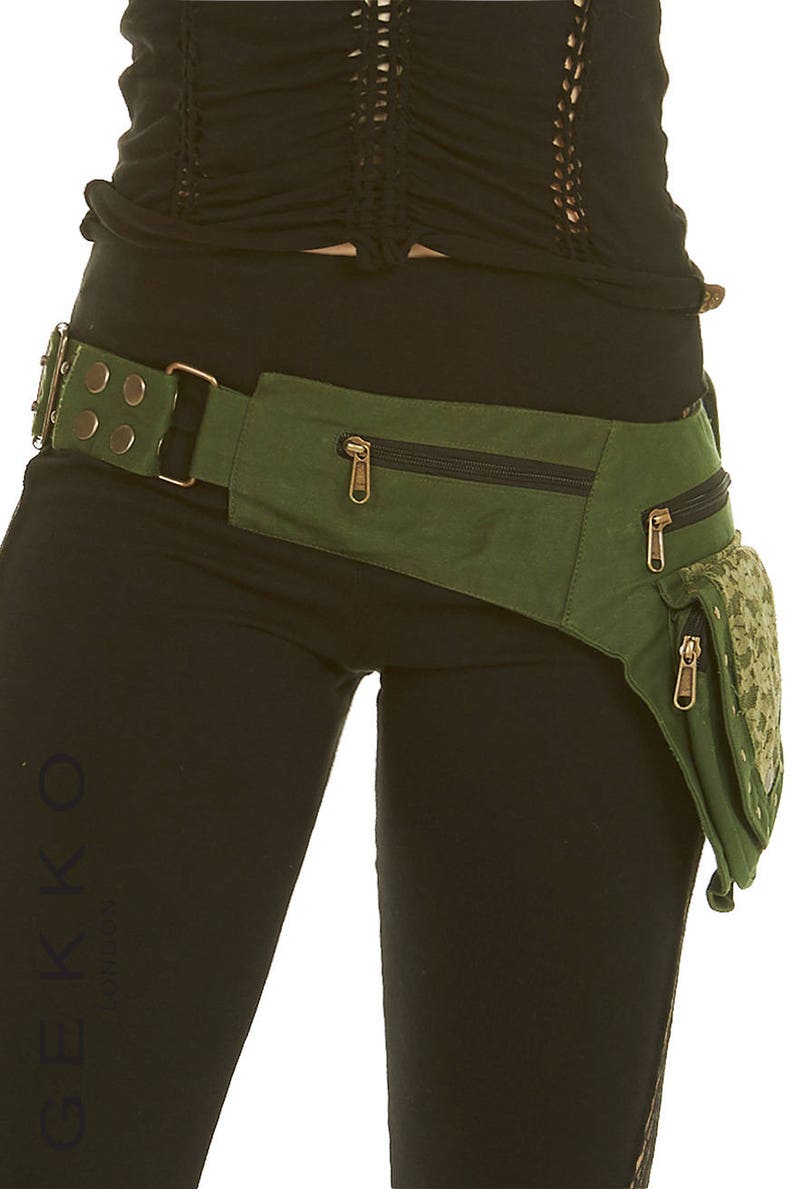 Steampunk utility belt ASSORTED COLOURS junk Gypsy, Pocket BELT, hip pack, waist pack, fanny pack, festival clothing, CLbeka image 6