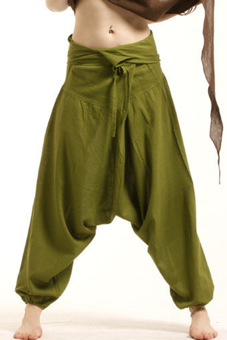 UNISEX FISHERMEN pants, yoga trousers, harem pants men, harem pants, aladdin pants, Cvtrfa Lime