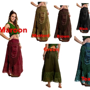 STEAMPUNK SKIRT, wrap Skirt, maxi skirt, long skirt, Gypsie skirt, junk gypsie skirt, GOA skirt, medieval skirt, Calsklp