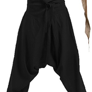 UNISEX FISHERMEN pants, yoga trousers, harem pants men, harem pants, aladdin pants, Cvtrfa Black