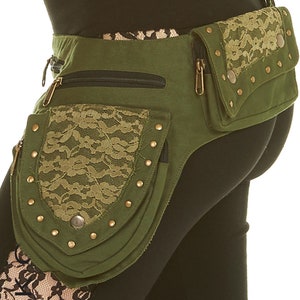 Steampunk utility belt ASSORTED COLOURS junk Gypsy, Pocket BELT, hip pack, waist pack, fanny pack, festival clothing, CLbeka image 9