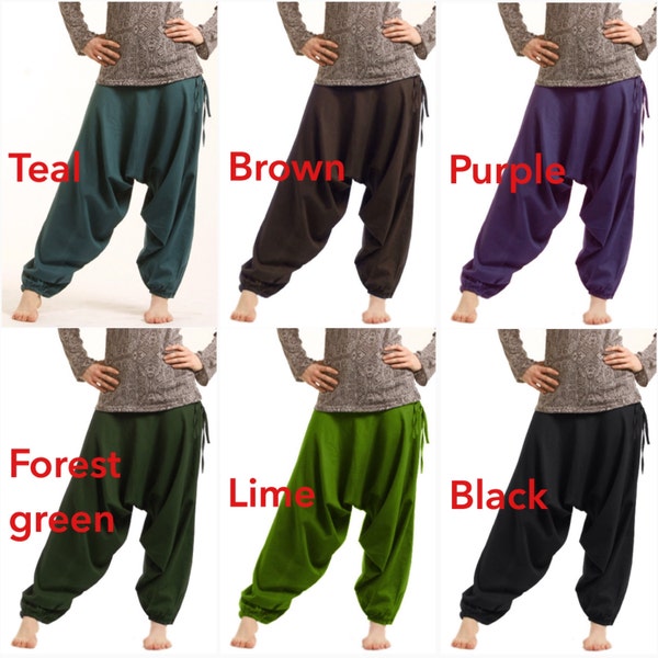 Sarouel, pantalon de yoga, sarouel, pantalon à entrejambe bas, pantalon Alibaba, pantalon Aladdin, sarouel, pantalon goa psytrance, catraf