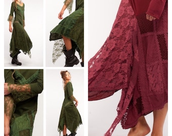 GYPSIE DRESS, steampunk dress, fairy dress, elf dress, Victorian dress, long sleeves dress, gothic dress, PIXIE dress, MFDRMa