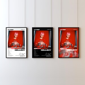 Lil Peep Hellboy Album Tracklist Poster | Emo Rap Aesthetic Print | Sad Rap Music Decor | Lil Peep Album Cover Wall Art | Teenager Gift
