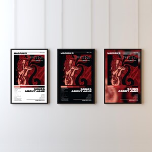 Maroon 5 Songs About Jane Poster | Album Cover Tracklist Print | Pop Rock Wall Art | Y2K Music Aesthetic Decor | Maroon Five Fan Gift