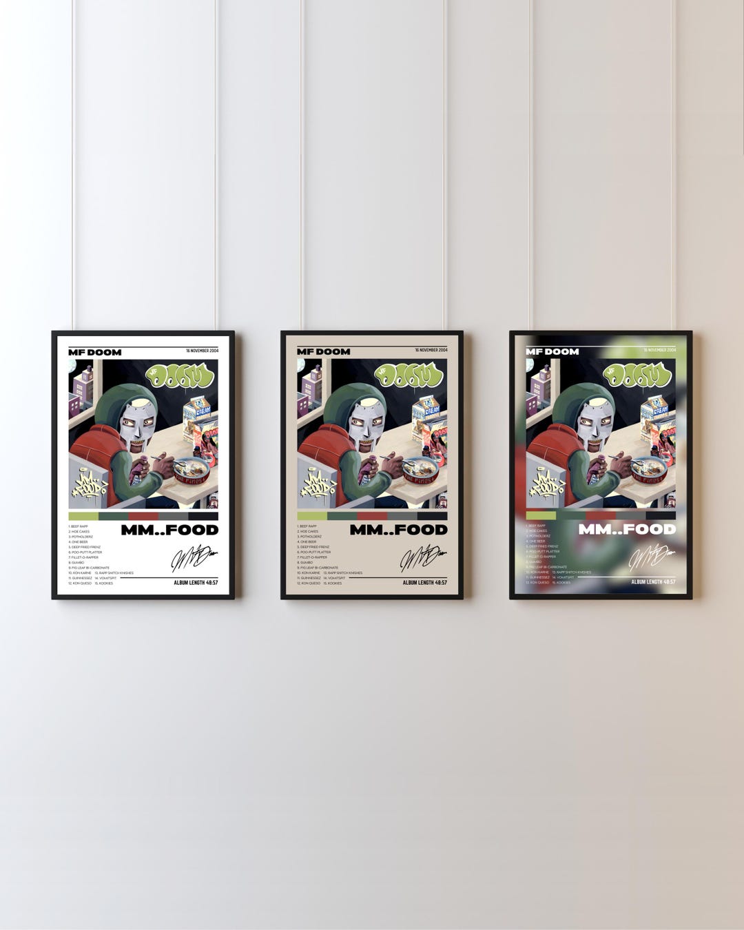 Mm Rapper Posters MF DOOM Mm..food Album Poster | Underground Rap Album Cover Art | Hip ...