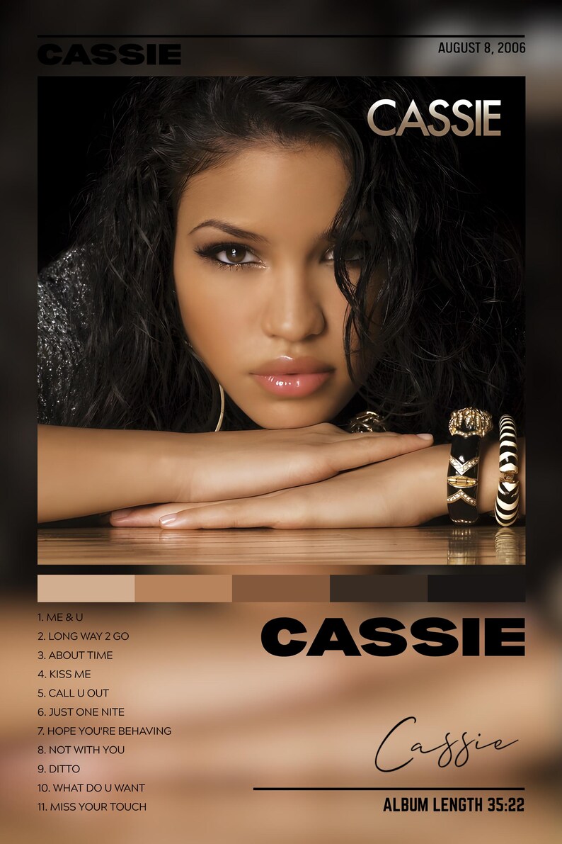 Cassie Album Poster | Vintage Album Cover Tracklist Wall Art | Y2K ...