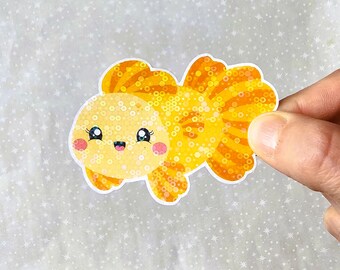 Kawaii Bubble Sparkle Goldfish Sticker