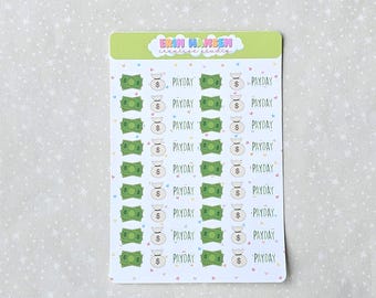 Payday Planner Stickers, Sticker Sheet with 54 Stickers