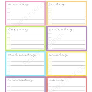 Printable Weekly Planner Calendar 8.5x11 Color - Etsy