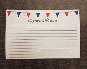 Recipe Cards, Red, White and Blue, Americana Classics, 15ct