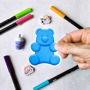 Vinyl Sticker, Blue Gummy Bear, Single Sticker