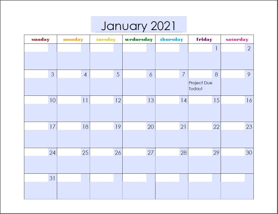 Printable EDITABLE 11x8.5 Monthly Calendar, Simple Rainbow - Etsy