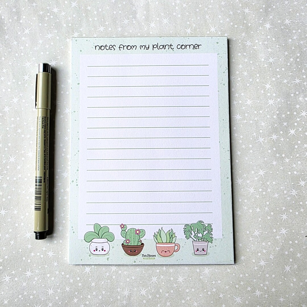 LAST CHANCE! CLEARANCE Kawaii Houseplants Lined Notepad - Notes From My ...