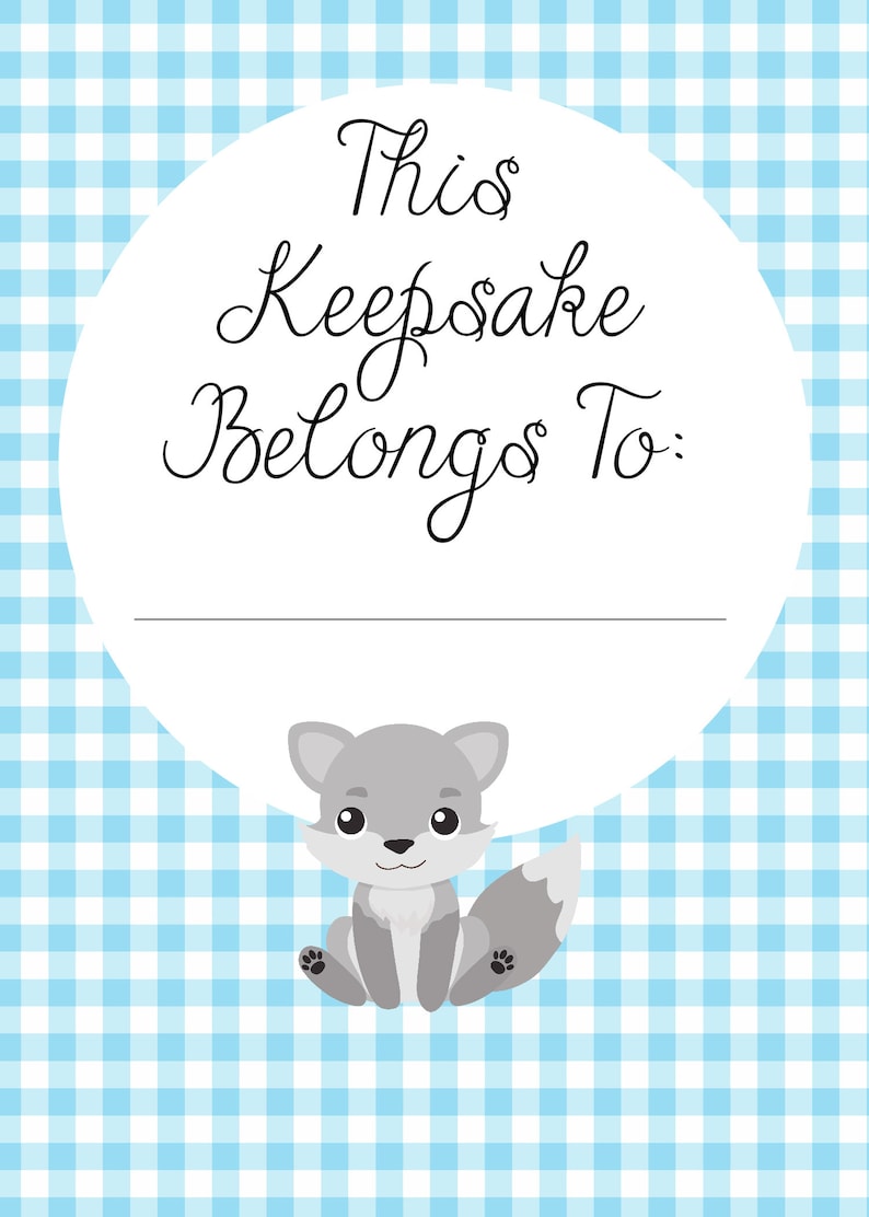 Baby Milestone Cards Baby Fox Blue and Gray Set of 32