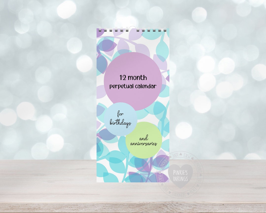 Perpetual Calendar Blank Wall Calendar Birthday and - Etsy