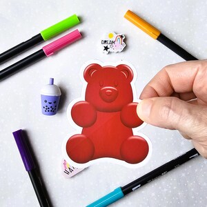Vinyl Sticker, Red Gummy Bear, Single Sticker
