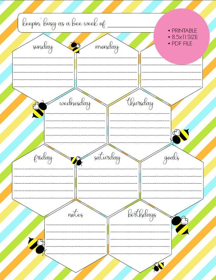 Watercolor Flowers Printable EDITABLE Weekly Planner Calendar 8.5x11 ...