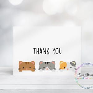 Peeking Kitties, Thank You Cards, Set of 8