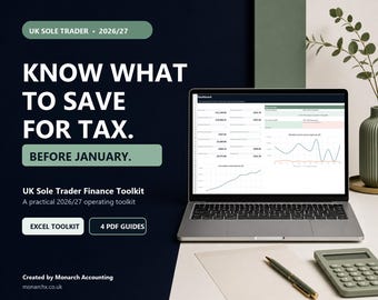 UK Sole Trader Spreadsheet | Self-Employed Tax Calculator | Income & Expense Tracker | Invoice Template