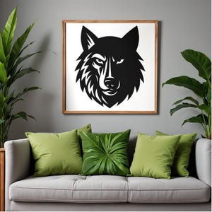 Grafisk roman Wolf SVG DXF PDF - Dark Noir vektorillustration för lasergravering, Cricut, silhuett, CnC - digital nedladdning