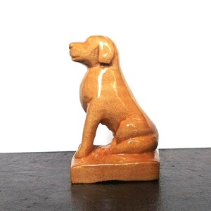 Hand Carved Wooden Dog Figurine – Minimalist Labrador Sculpture, Solid Wood Decor
