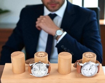 Handmade Wooden Watch Stand Organizer – Personalized, Multiple Slots
