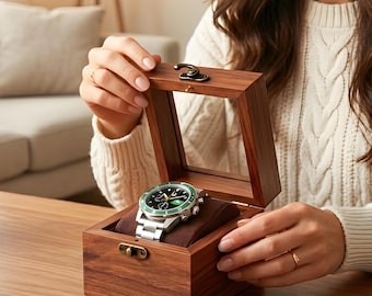 Wooden Watch Organizer Box, Handcrafted Watch Display Case, Multi Slot Watch Storage, Men's Gift, Watch Collector Gift