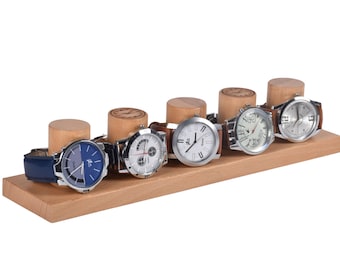 Handmade Wooden Watch Stand Organizer – Personalized, Multiple Slots