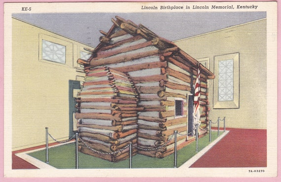Ca 1940 Lincoln Birthplace Cabin Memorial In Etsy