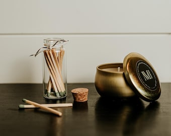 Scented Soy Candle & Hand-Packed Match Gift Set