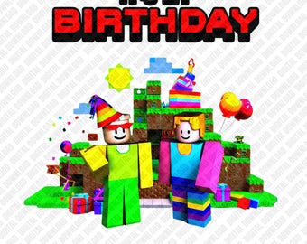 Es ist mein Geburtstag Roblox PNG, Party-Modus auf Block Gamer Sublimation Design, Videospiel Geburtstag Clipart, Kinder DTF T-Shirt Grafik