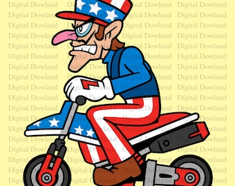 Patriotic Waluigi PNG, American Flag Motorbike Clipart, 4th of July Sublimation Design, USA Racing Villain PNG, Retro Gamer Digital Download