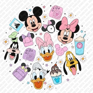 Mouse and Friends Park Essentials PNG, Mickey Minnie Donald Daisy Sublimation
