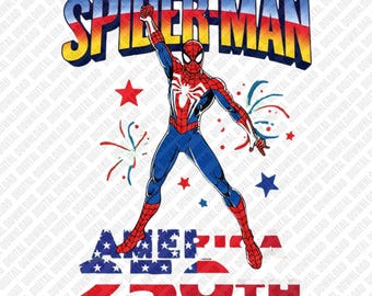 America 250th Superhero PNG, Patriotic Fireworks Sublimation Design, Retro Comic Hero USA Clipart, July 4th DTF T-Shirt Graphic