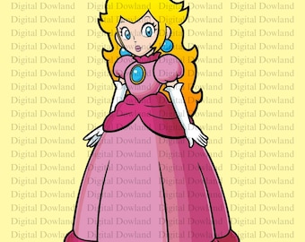 Princess Peach PNG, Super Mario Princess Clipart, Pink Dress Sublimation Design, Kids Gamer Girl Shirt Art, Digital Download PNG Artwork Art