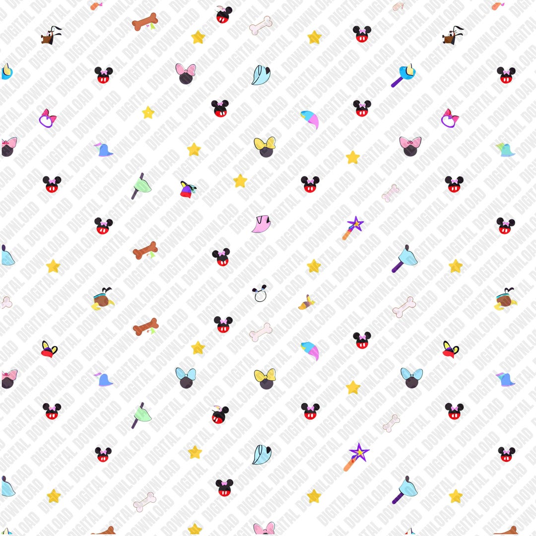 Mickey Character Pattern Disney Characters Pattern | Seamless Digital Paper | Mickey and Friends ...