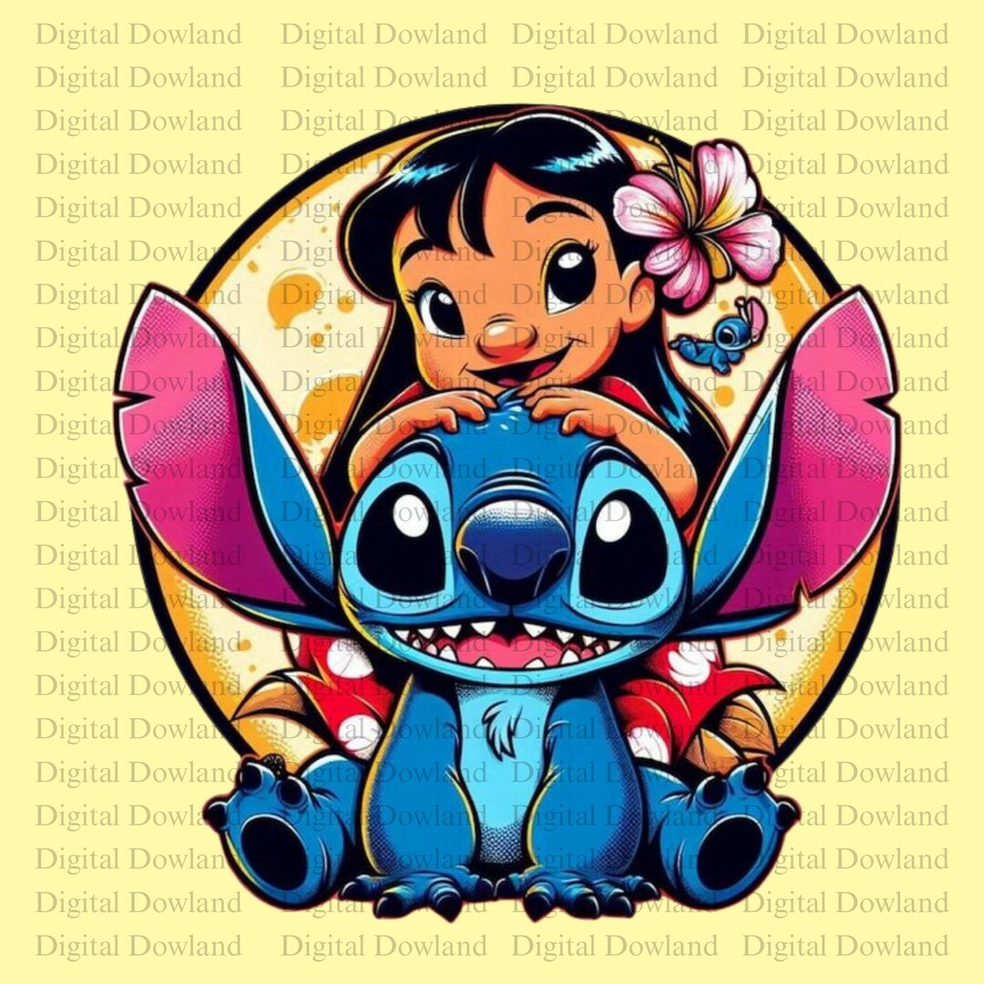 Lilo and Stitch PNG, Blue Alien and Hawaiian Girl Clipart, Cute Ohana ...
