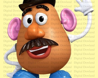 Mr. Potato Head PNG, clipart del personaggio di Toy Story, design per sublimazione di una patata, grafica classica per magliette con giocattoli, download digitale PNG, grafica per la decorazione della cameretta dei bambini