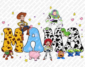 Toy Story Mama PNG | Cartoon Name Design | Mothers Day Shirt Print