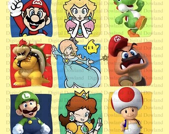 Video Game Character Grid PNG, Classic Gaming Icons Clipart, Retro Gamer Sublimation,9 Character Portrait PNG, Shirt Design Digital Download